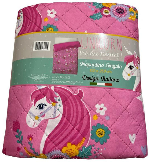 Copriletto trapuntino estivo disney unicorno singolo