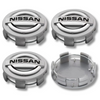 SET 4 Coprimozzo Tappi Nissan Juke Micra Navara Leaf 60mm Compatibile GRIGIO Cromato Borchie Ruote