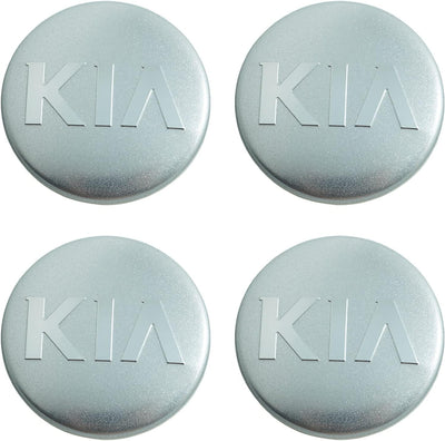 Set 4 Tappi Coprimozzo KIA Argento Grigio Cerchi in Lega Borchie 58mm Rio Sportage Soul Venga Ceed Picanto Sorento