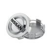 SET 4 Coprimozzo Tappi Nissan Juke Micra Navara Leaf 60mm Compatibile GRIGIO Cromato Borchie Ruote