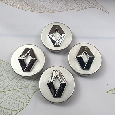 4 Tappi mozzo RENAULT Cerchi in Lega Coprimozzo da 60mm Borchie GRIGIO ARGENTO Twingo Captur Clio Megane Kangoo Scenic Koleos Kadjar