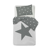 Set copripiumino federe letto 100% cotone stampa digitale STELLA GRIGIO/STELLINE