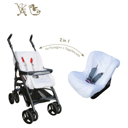 Rivestimento in spugna Universale Italbaby per Passeggino e Seggiolino Auto Bianco
