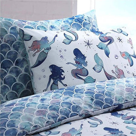 Copripiumino 1 Piazza e Mezza Sirene Reversibile Casa e cucina/Tessili per la casa/Biancheria per la cameretta/Lenzuola e federe/Set di lenzuola e federe Store Kitty Fashion - Roma, Commerciovirtuoso.it
