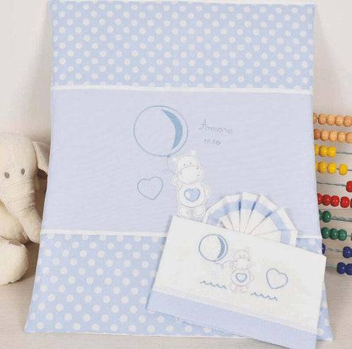 Copripiumino-culla-neonato-e-lenzuola-Happy-Hippo