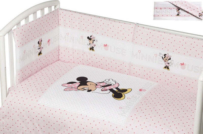Copripiumino-lettino-con-paracolpi-Disney-Minnie-Mouse