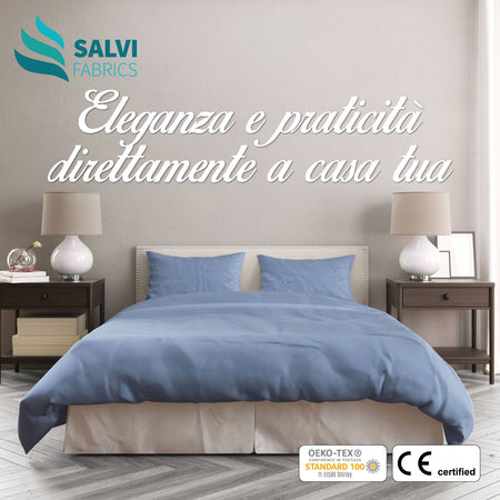 Copripiumino Matrimoniale Cotone 100% GRIGIO AZZURRO Double Face Azzurro Polvere BIANCO Inserimento Facile Set Copri Piumino E Federe Sacco Piumino Azzurro Grigio 245 X 256 Cm 2x Cuscino 50 X 80 Cm Copri Piumino Con Patella Oeko-Tex Salvi Fabrics Casa e cucina/Tessili per la casa/Biancheria da letto/Copripiumini e set da letto/Set copripiumini e federe Salvi Fabrics - Casorate Sempione, Commerciovirtuoso.it