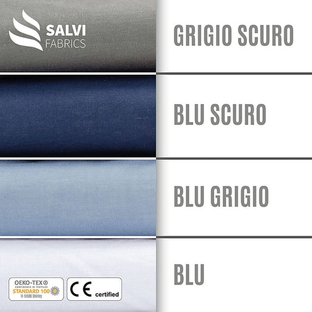 Copripiumino Matrimoniale Cotone 100% GRIGIO AZZURRO Double Face Azzurro Polvere BIANCO Inserimento Facile Set Copri Piumino E Federe Sacco Piumino Azzurro Grigio 245 X 256 Cm 2x Cuscino 50 X 80 Cm Copri Piumino Con Patella Oeko-Tex Salvi Fabrics Casa e cucina/Tessili per la casa/Biancheria da letto/Copripiumini e set da letto/Set copripiumini e federe Salvi Fabrics - Casorate Sempione, Commerciovirtuoso.it
