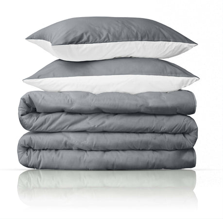 Copripiumino Matrimoniale Cotone 100% Grigio Double Face GRIGIO e BIANCO Inserimento Facile Set Copri Piumino E Federe Sacco Piumino Grigio 245 X 256 Cm 2x Cuscino 50 X 80 Cm Copri Piumino Con Patella Oeko-Tex Salvi Fabrics Casa e cucina/Tessili per la casa/Biancheria da letto/Copripiumini e set da letto/Set copripiumini e federe Salvi Fabrics - Casorate Sempione, Commerciovirtuoso.it