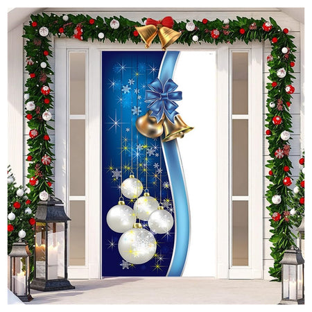 Copri Porta Natalizio Con Elastico Decorazioni Sfondi Addobbi Natale 90x210 Cm