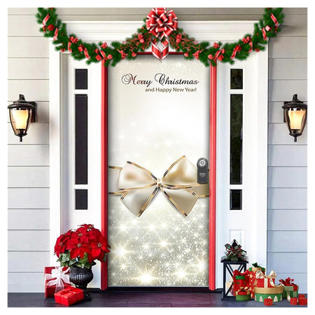 Copri Porta Natalizio Con Elastico Decorazioni Sfondi Addobbi Natale 90x210 Cm