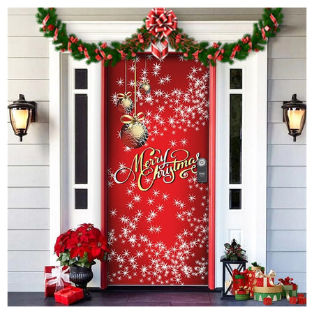 Copri Porta Natalizio Con Elastico Decorazioni Sfondi Addobbi Natale 90x210 Cm