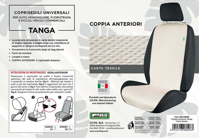 Coprisedili auto Co Ra Tanga Auto e Moto/Accessori per auto/Coprisedili e accessori comfort/Protezioni per sedili Scontolo.net - Potenza, Commerciovirtuoso.it