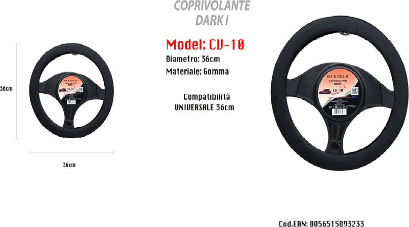 Coprivolante Fodera Sterzo Dark I Maxtech Per Auto In Gomma Universale 36cm Cv-10 Auto e Moto/Parti per auto/Allestimenti interni/Volanti e mozzi per volante/Coprivolanti Trade Shop italia - Napoli, Commerciovirtuoso.it