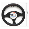 Coprivolante Per Auto Universale Fodera Sterzo 38 Cm Nero Cuciture Rosse Cv-22