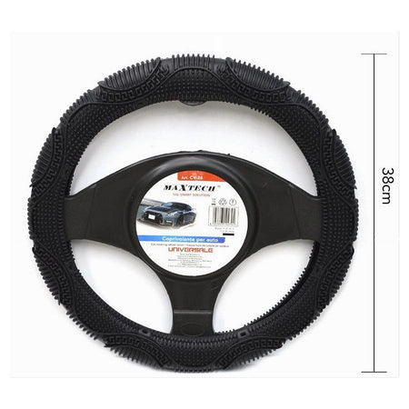 Coprivolante Universale Auto Copertura Fodera Sterzo 38cm Antiscivolo Nero Cv-26