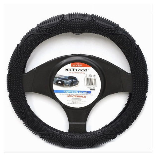 Coprivolante Universale Auto Copertura Fodera Sterzo 38cm Antiscivolo Nero Cv-26
