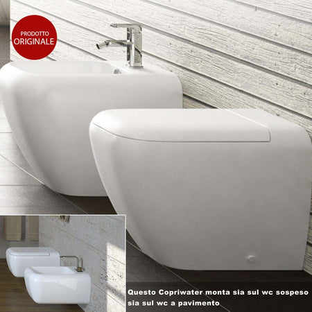 Copriwater-Ceramica-Cielo-modello-Shui-Originale-Bianco-chiusura-Soft-Close-Rallentata-Ammortizzata