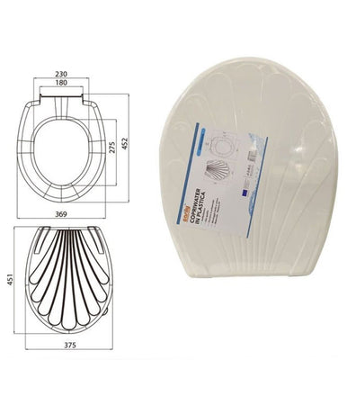 Copriwater Coprivaso Sedile Wc In Plastica Tavoletta Da Bagno Dalia Bianco 87638