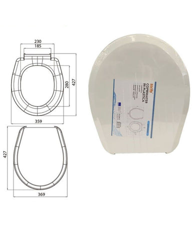 Copriwater Coprivaso Sedile Wc Tavoletta Bagno In Plastica Orhidea Bianco 87637