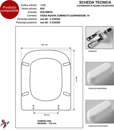 Copriwater-coprivaso-tavoletta-sedile-wc-per-Dolomite-vaso-Rio-bianco