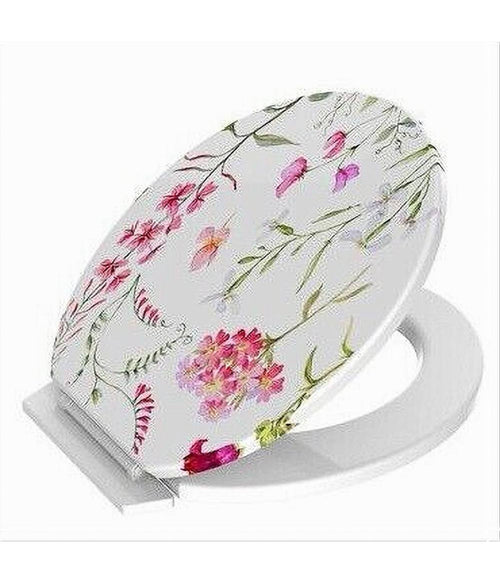 Copriwater Sedile Coprivaso Wc Water Per Bagno In Pvc Universale Con Fiori 59025
