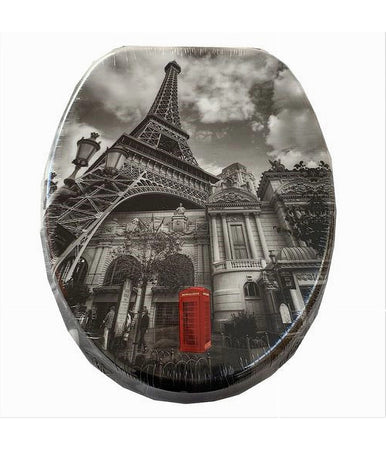 Copriwater Sedile Wc Water Bagno Universale Cerniere Parigi Cabina Rossa 69007