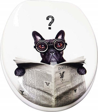 Copriwater-Universale-Cagnolino-Nero-Giornale--69002-Tazza-Bagno-Wc-Water