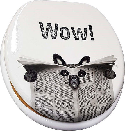 Copriwater-Universale-Cagnolino-Nero-Giornale--69004-Tazza-Bagno-Wc-Water