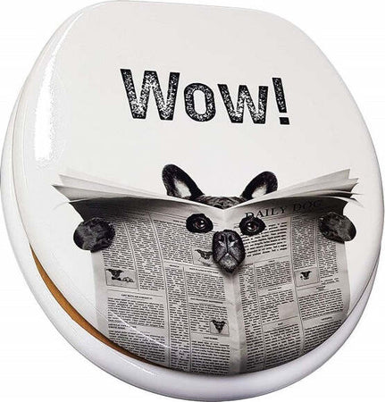 Copriwater-Universale-Cagnolino-Nero-Giornale--69004-Tazza-Bagno-Wc-Water