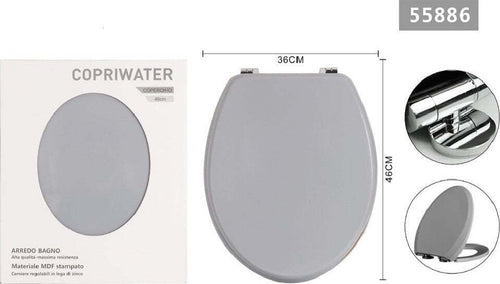 Copriwater Universale Con Cerniere Regolabili Mdf Stampato Grigio 46x36cm 55886 Casa e cucina/Bagno/Accessori per il bagno/Accessori per il WC/Copriwater e copri serbatoio per WC Trade Shop italia - Napoli, Commerciovirtuoso.it