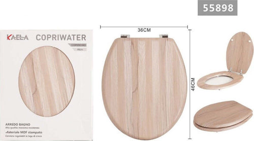 Copriwater Universale In Mdf Stampato Legno Cerniere Regolabili 46 X 36 Cm 55898 Casa e cucina/Bagno/Accessori per il bagno/Accessori per il WC/Copriwater e copri serbatoio per WC Trade Shop italia - Napoli, Commerciovirtuoso.it