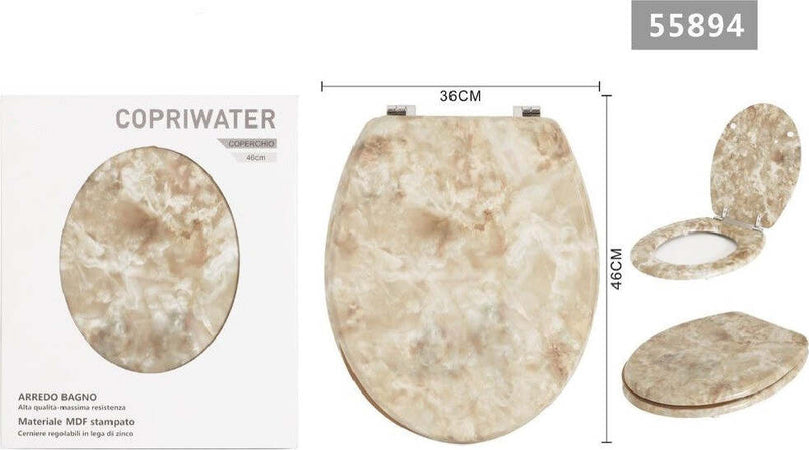 Copriwater Universale In Mdf Stampato Pietra Cerniere Regolabili 46x36cm 55894 Casa e cucina/Bagno/Accessori per il bagno/Accessori per il WC/Copriwater e copri serbatoio per WC Trade Shop italia - Napoli, Commerciovirtuoso.it