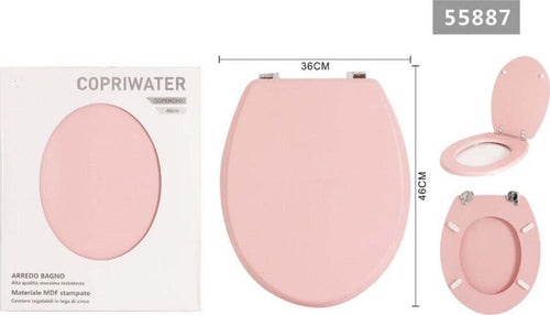 Copriwater Universale In Mdf Stampato Rosa Con Cerniere Regolabili 46x36cm 55887 Casa e cucina/Bagno/Accessori per il bagno/Accessori per il WC/Copriwater e copri serbatoio per WC Trade Shop italia - Napoli, Commerciovirtuoso.it