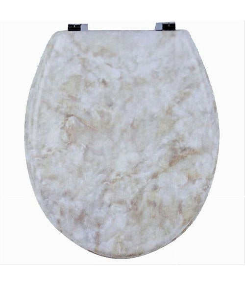 Copriwater Universale Legno Mdf Tavoletta Bagno Wc Marmo Beige Cerniere 52966a