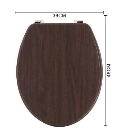 Copriwater Universale Standard Mdf Di Legno 46x36cm Colore Marrone Legno Scuro