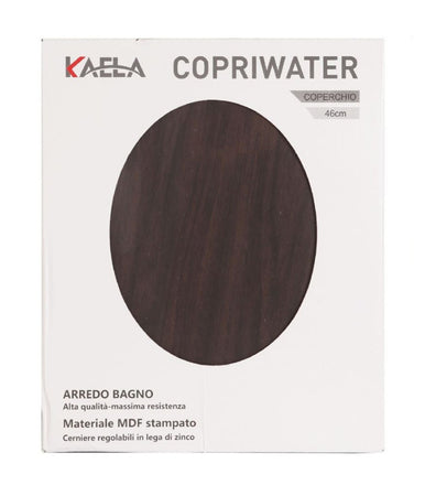 Copriwater Universale Standard Mdf Di Legno 46x36cm Colore Marrone Legno Scuro