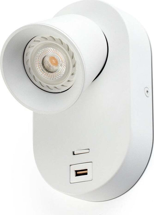 CORB Lampada da parete bianca GU10+USB Illuminazione/Illuminazione per interni/Illuminazioni per pareti/Applique Led Mall Home - Napoli, Commerciovirtuoso.it