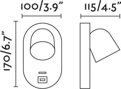 CORB Lampada da parete bianca GU10+USB Illuminazione/Illuminazione per interni/Illuminazioni per pareti/Applique Led Mall Home - Napoli, Commerciovirtuoso.it
