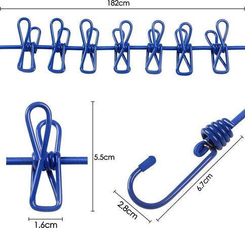 Corda Stendibiancheria Filo X Bucato Con 12 Mollette 180cm Uso Esterno Flessible Casa e cucina/Organizzazione interni/Organizzazione lavanderia/Fili stendibiancheria Trade Shop italia - Napoli, Commerciovirtuoso.it