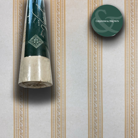 SUPER STOCK €0,56 al mq  - Rotolo da 5,2mq (10x0,52mt) di Carta da Parati vinilica Top Quality lavabile RIGHE BEIGE - Eternal Parquet