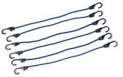 Corde elastiche ammortizzatrici 6 p.zi con ganci in acciaio rivestiti in plastica 900 mm
