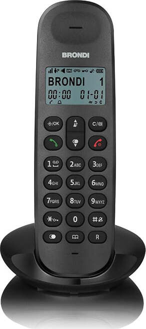 Cordless Telefono Brondi Lotus Nero Elettronica/Telefonia fissa e accessori/Telefoni analogici Grow Up - Casoria, Commerciovirtuoso.it