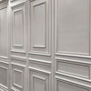 4 barre intere PRETAGLIATE AD ANGOLO per Bugna Boiserie in polimeri linea GOLD (filo oro) bianco Avorio 9010 varie dimensioni - Eternal Parquet