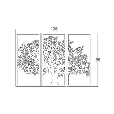 Cornice decorativa albero della vita nero 125x88 cm MT1924011