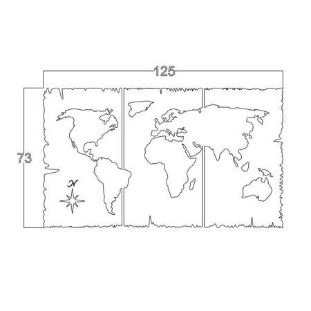 Cornice decorativa mondo nero 125x73 cm MT1924241