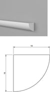 Cornice decorativa per pareti in duropolimero 2000x19x19mm Fai da te/Prodotti per la costruzione/Materiali da costruzione/Pavimenti/Materiali per pavimenti/Battiscopa Led Mall Home - Napoli, Commerciovirtuoso.it