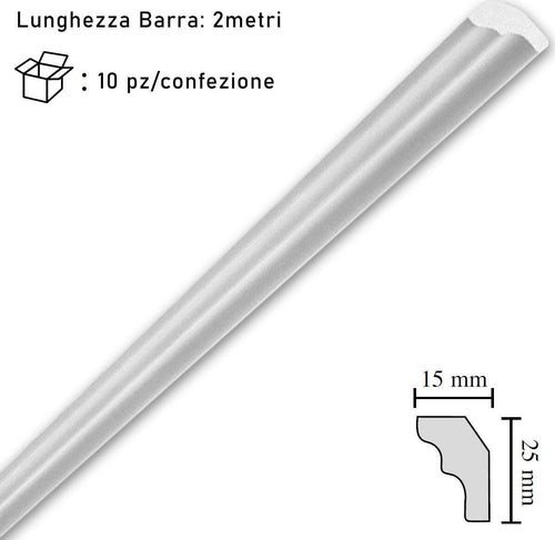 Cornice-in-polistirolo-mm15x25x2mt.-mod.E25-confezione-da-10-barre