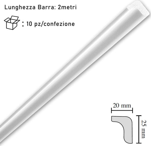 Cornice-in-polistirolo-mm20x25x2mt.-mod.L25-confezione-da-10-barre