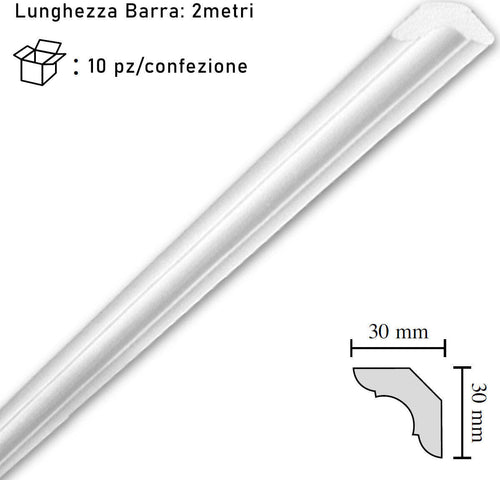 Cornice-in-polistirolo-mm30x30x2mt.-mod.A40-confezione-da-10-barre